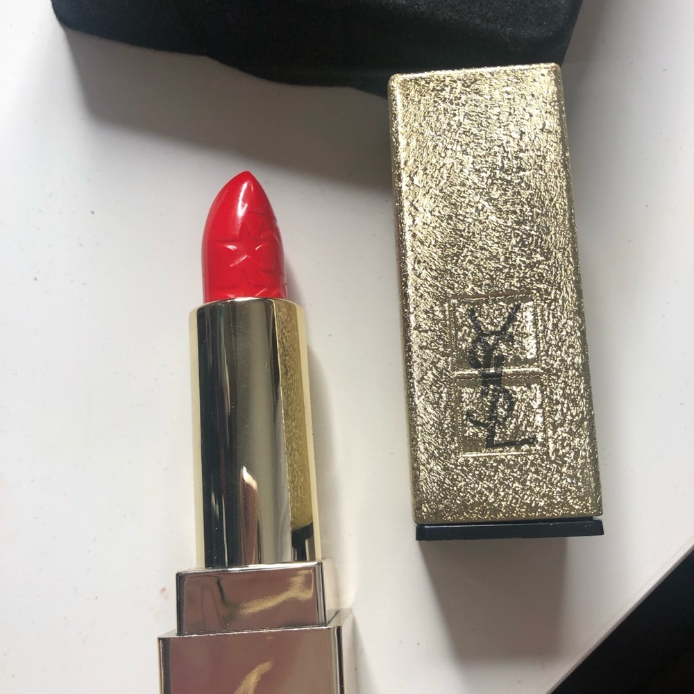 YSL lipstick, mascara, eyeliner